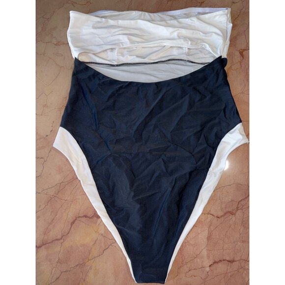 Lovers and Friends Moani Strapless One Piece in Black & White X-Large New swim - Picture 5 of 7